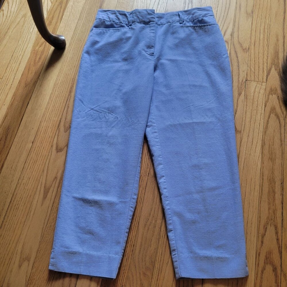 Counterparts Womens Cropped Pants Size 8 Light Blue Cotton Blend